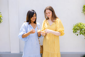 April Tired Maxi Dress- Yellow Checked