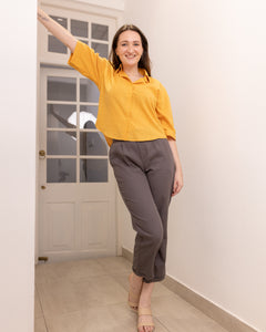 Iris High Low  Blouse -Yellow