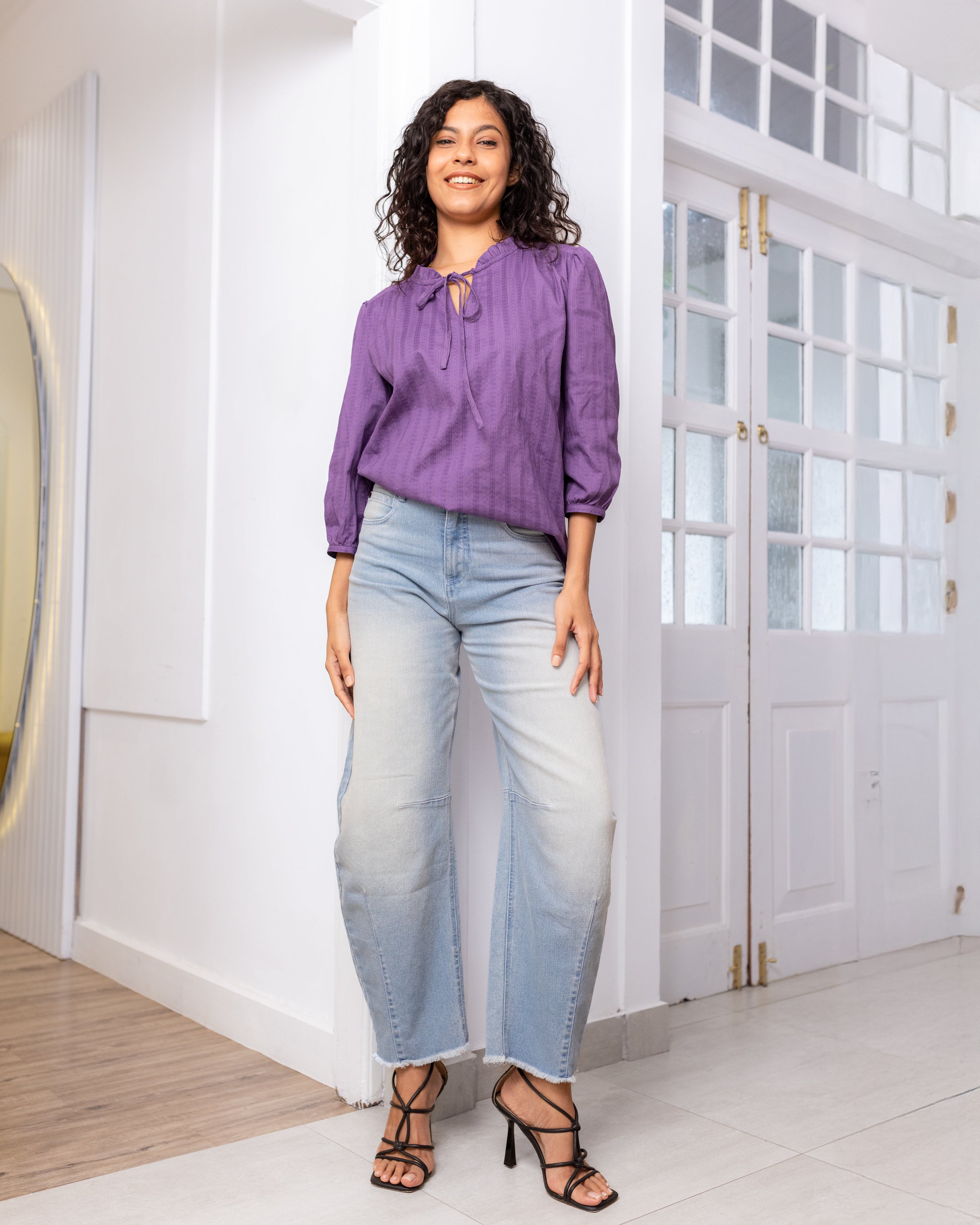 Shonali Cutwork Top - Purple