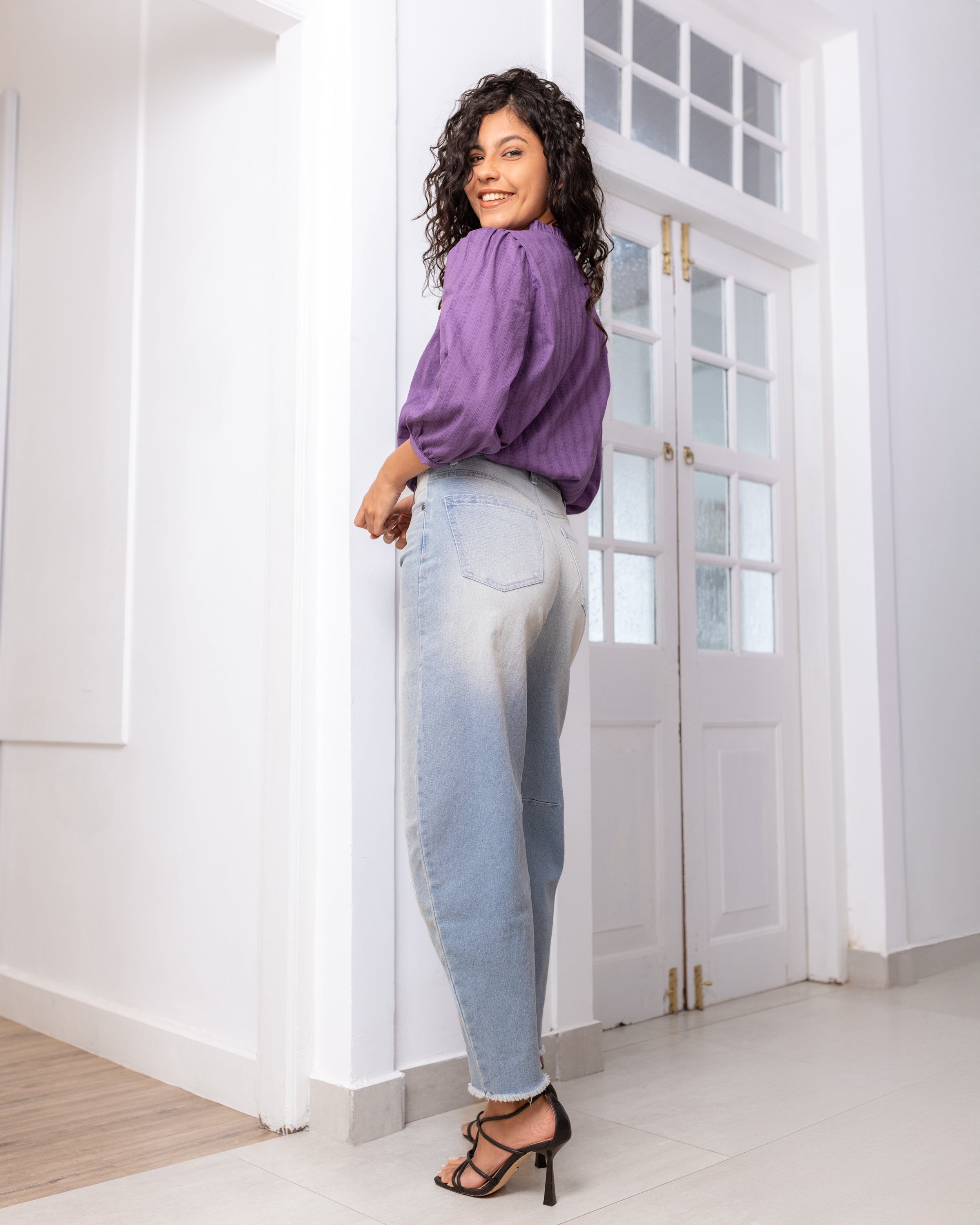 Shonali Cutwork Top - Purple