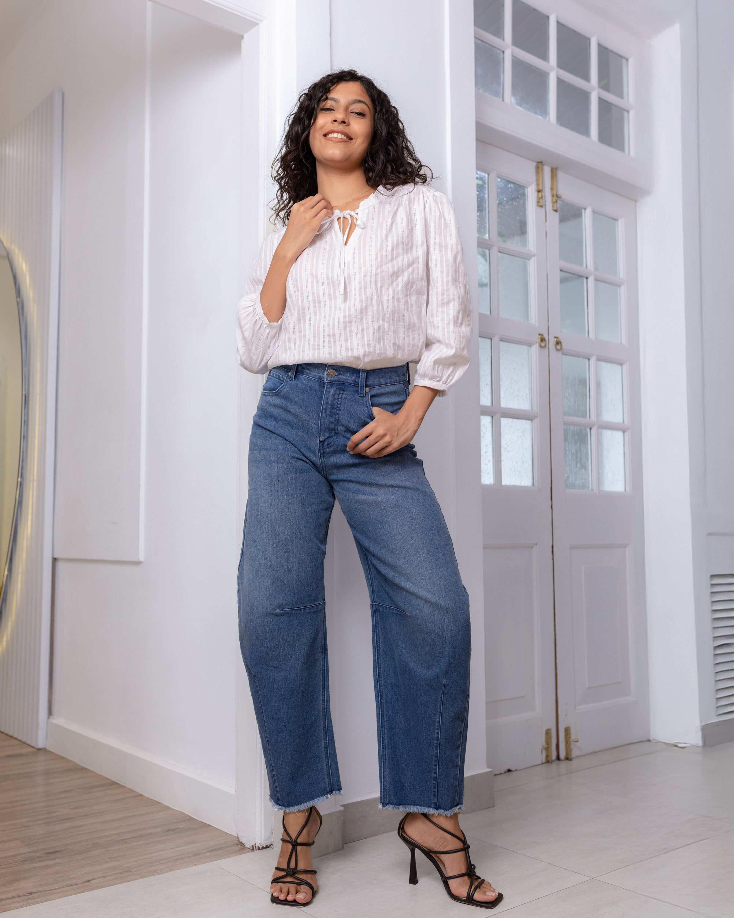 Shonali Cutwork Top - White