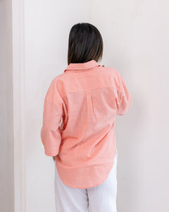 Iris High Low  Blouse -Peach