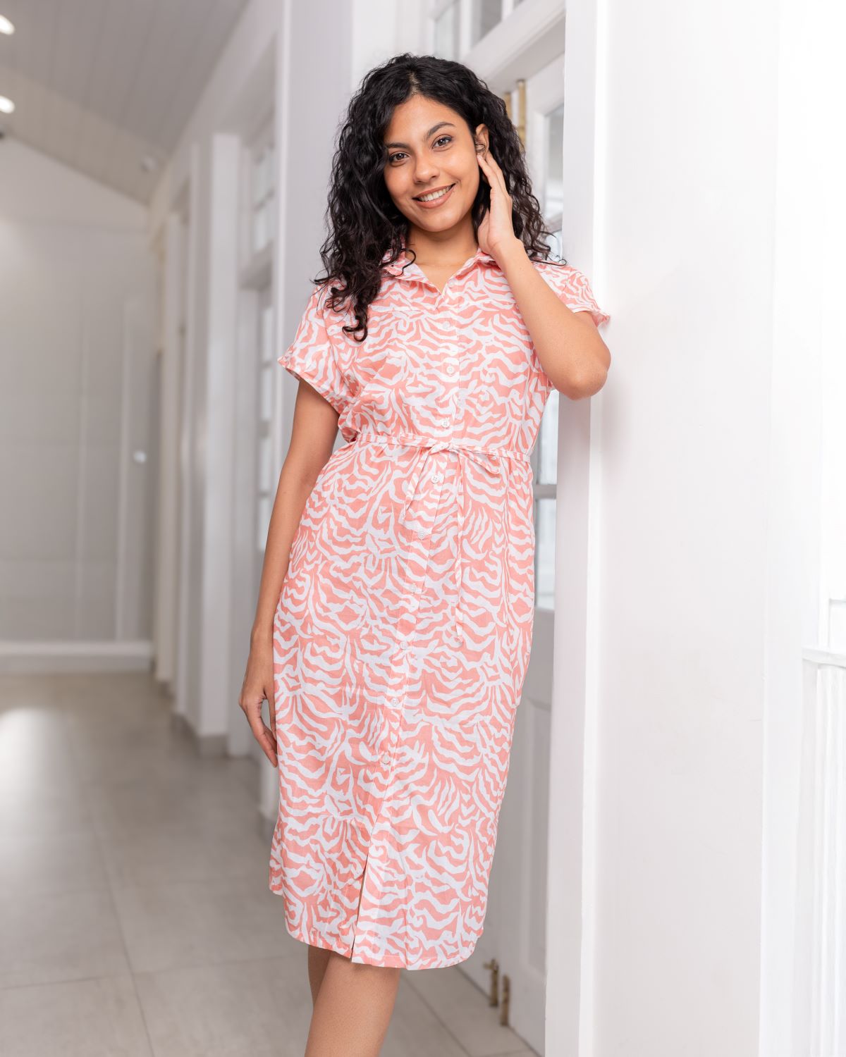 Kelly Midi Dress- Pink