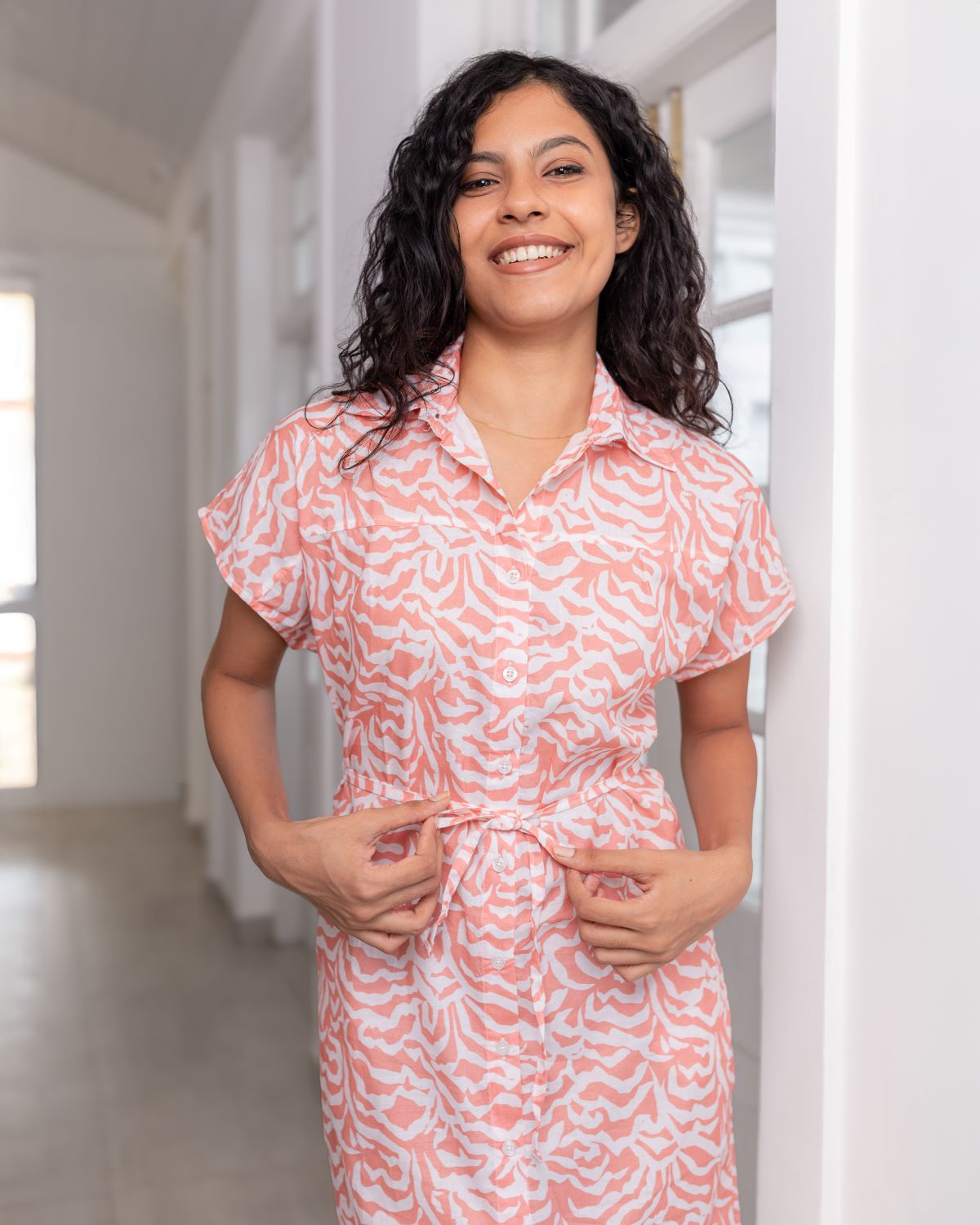Kelly Midi Dress- Pink