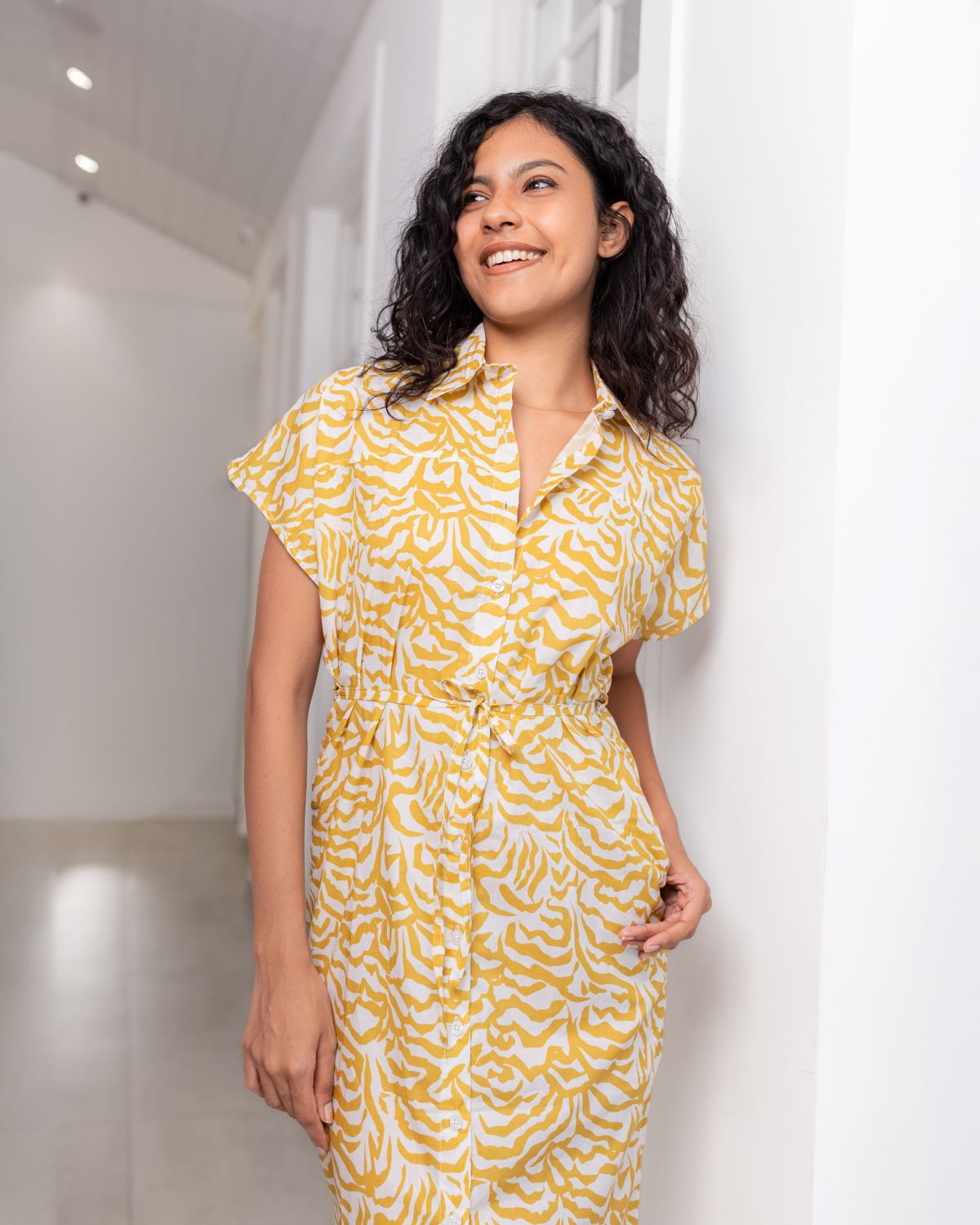 Kelly Midi Dress- Yellow