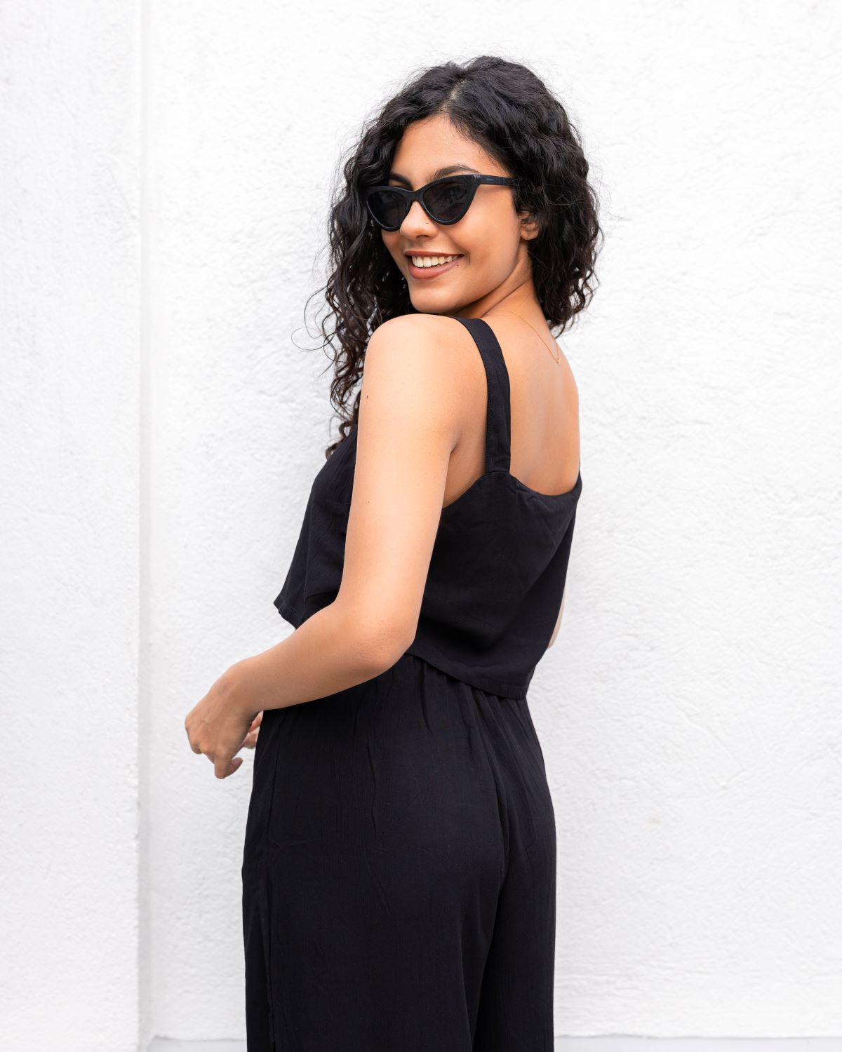 Fiona Cropped Top- Black