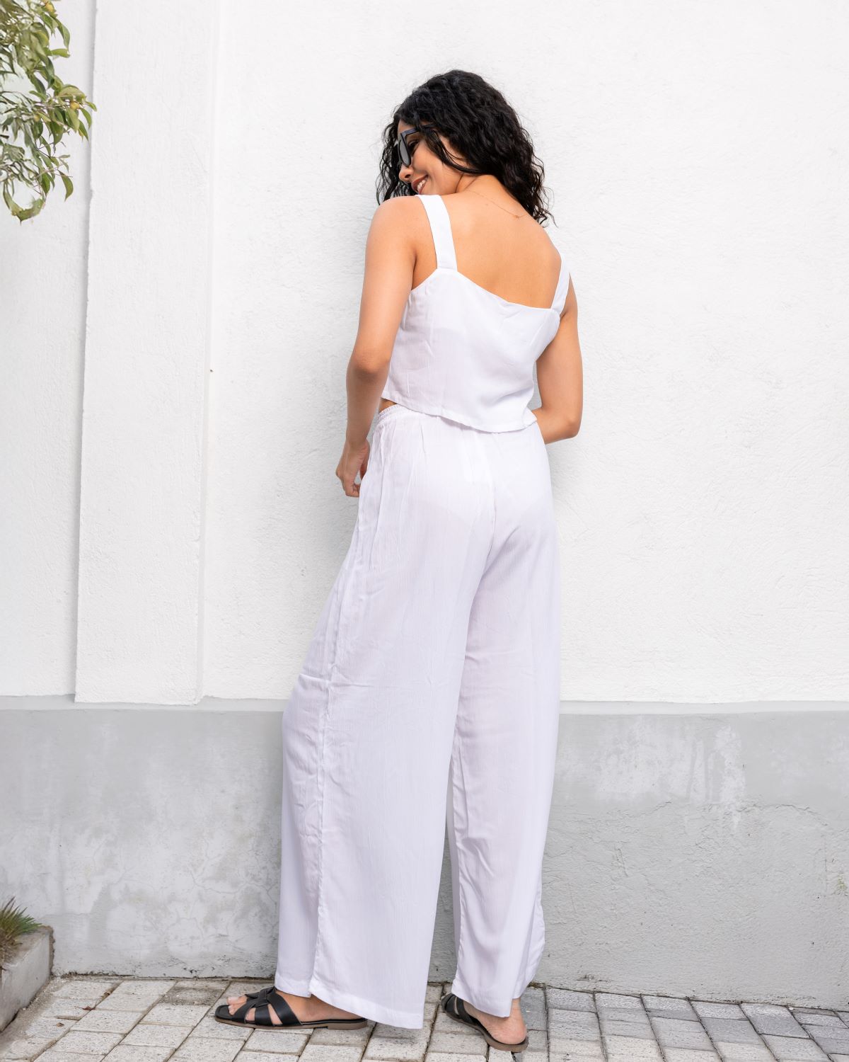 Fiona Pull On Pant- White