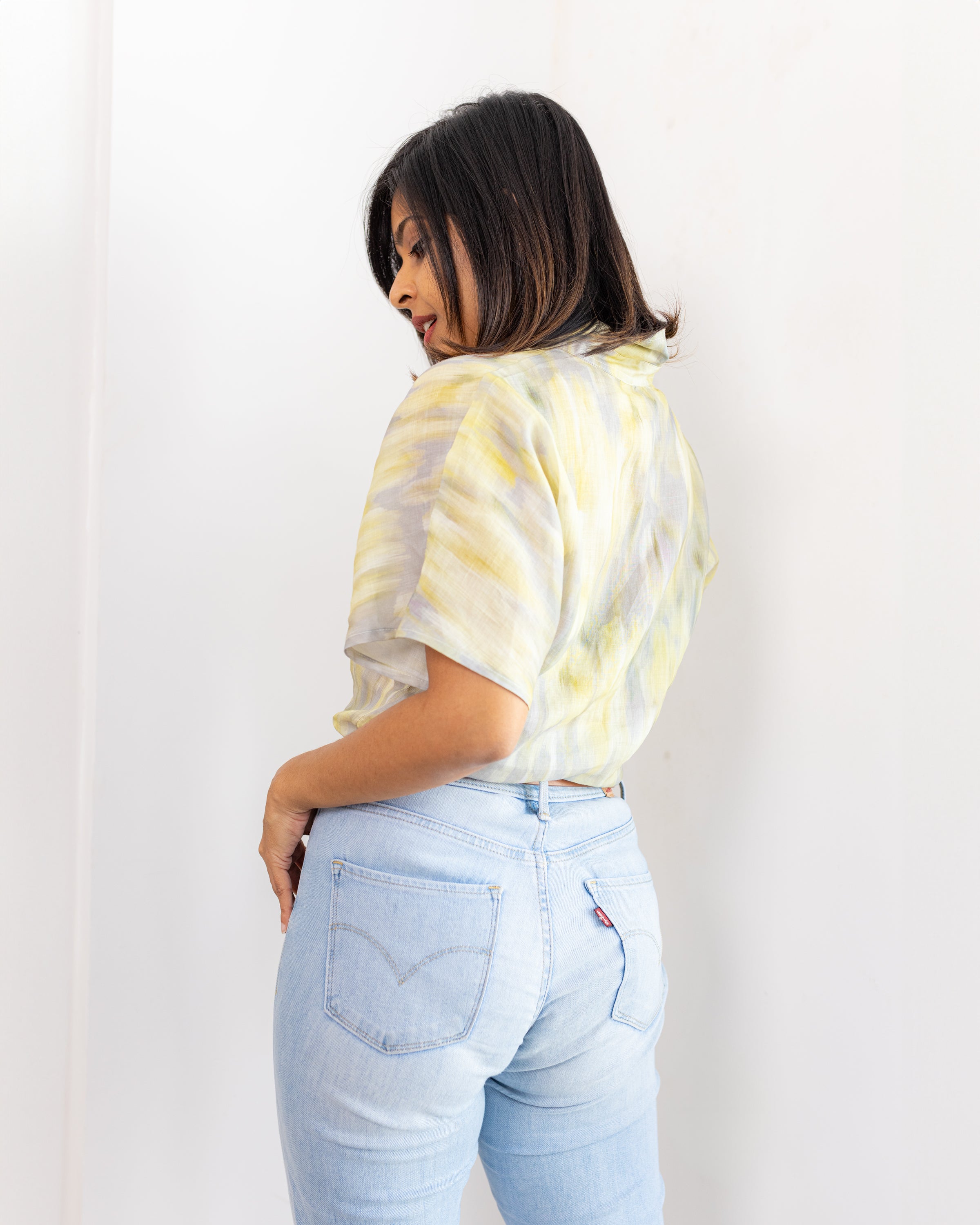 Leiah Tie Up Top -Tie Dye