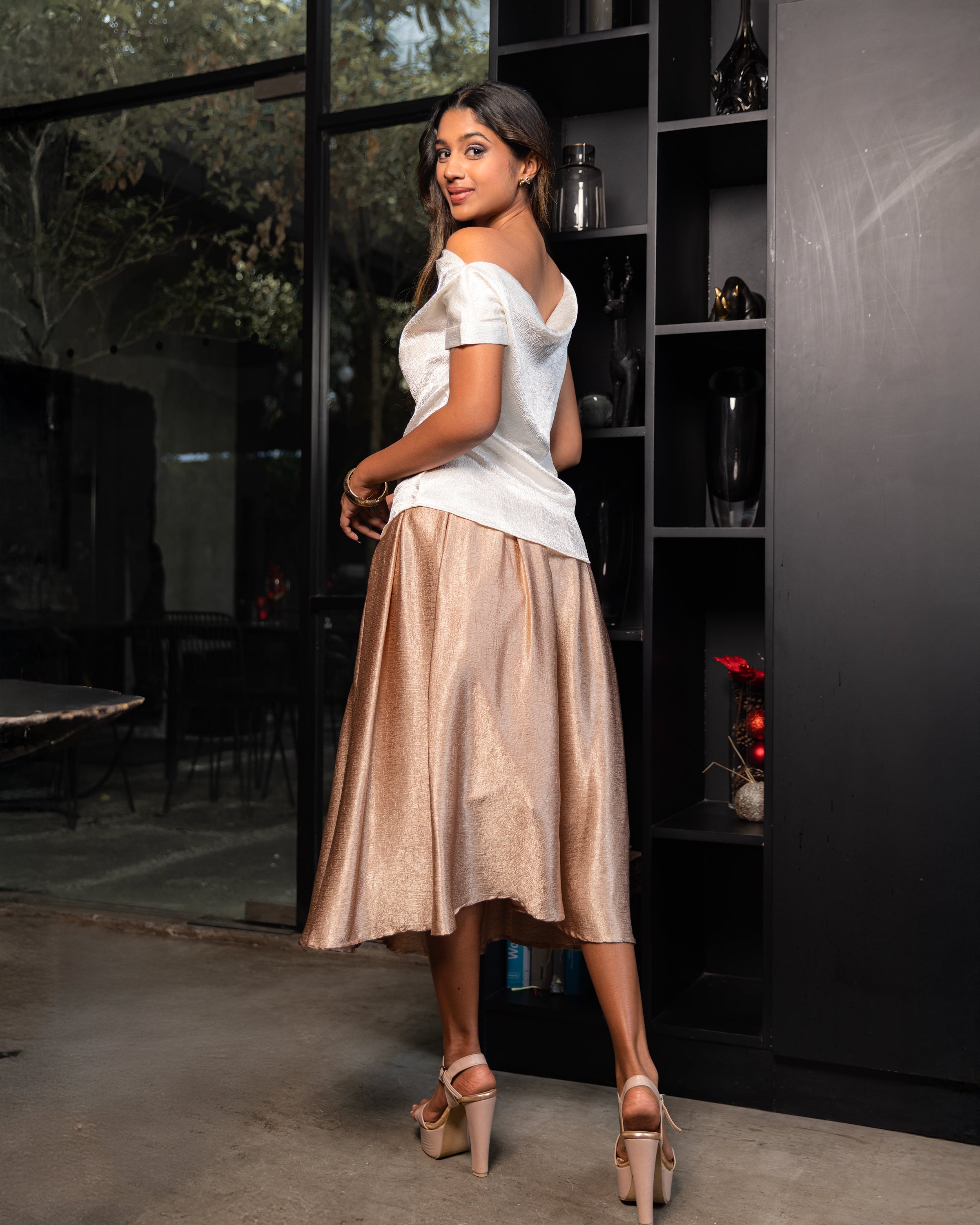 Christine Drop Shoulder Dress Top - White