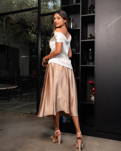 Christine Drop Shoulder Dress Top - White