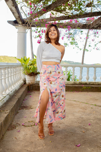 Zoe Floral Skirt -Pink