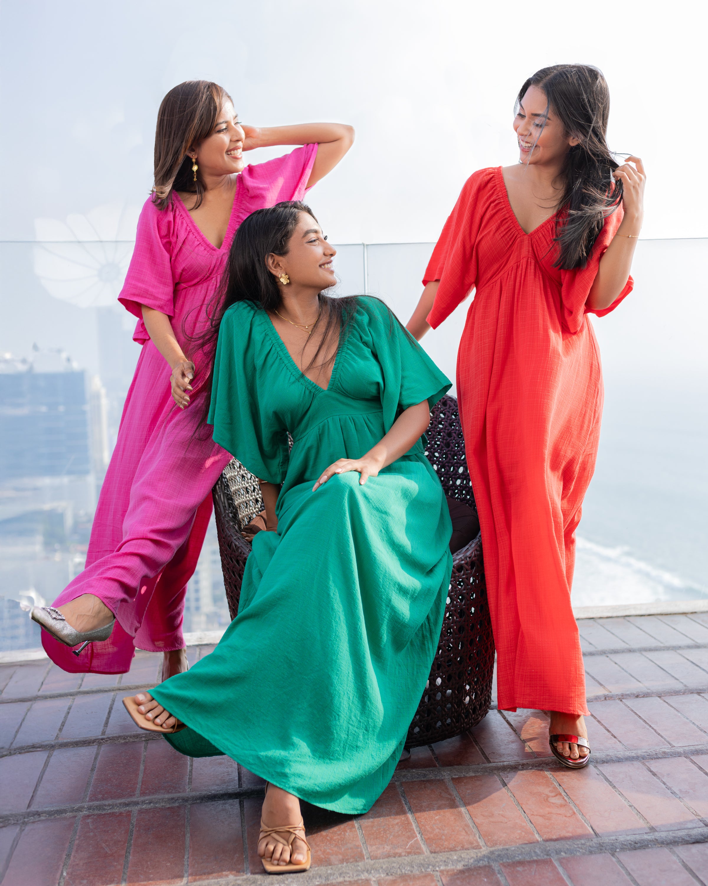 Golden Glow Maxi Dress - Red