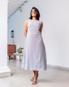 Liney Day Dress - Grey Stripe