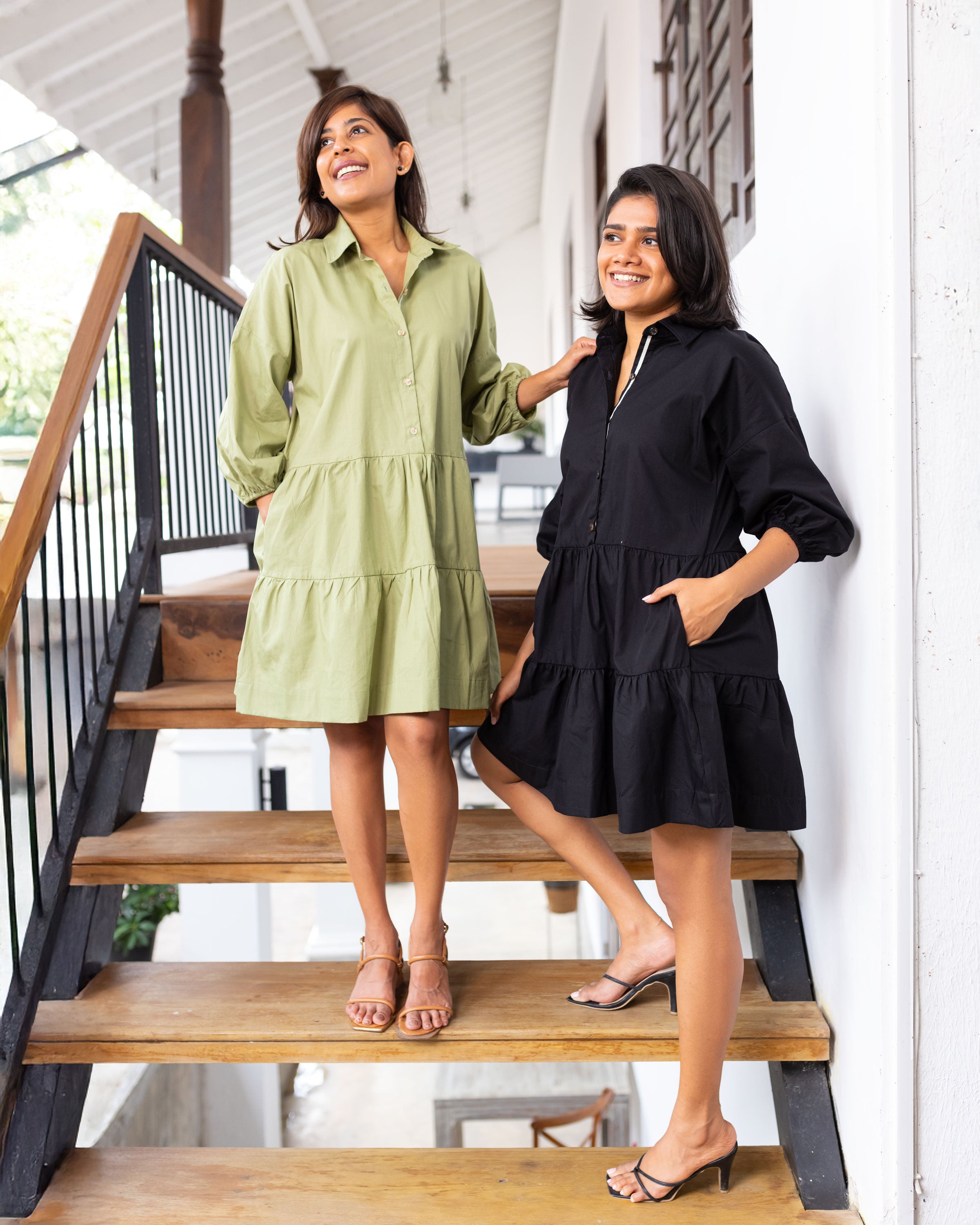 Too Sweet Layered Mini Dress - Sage Green