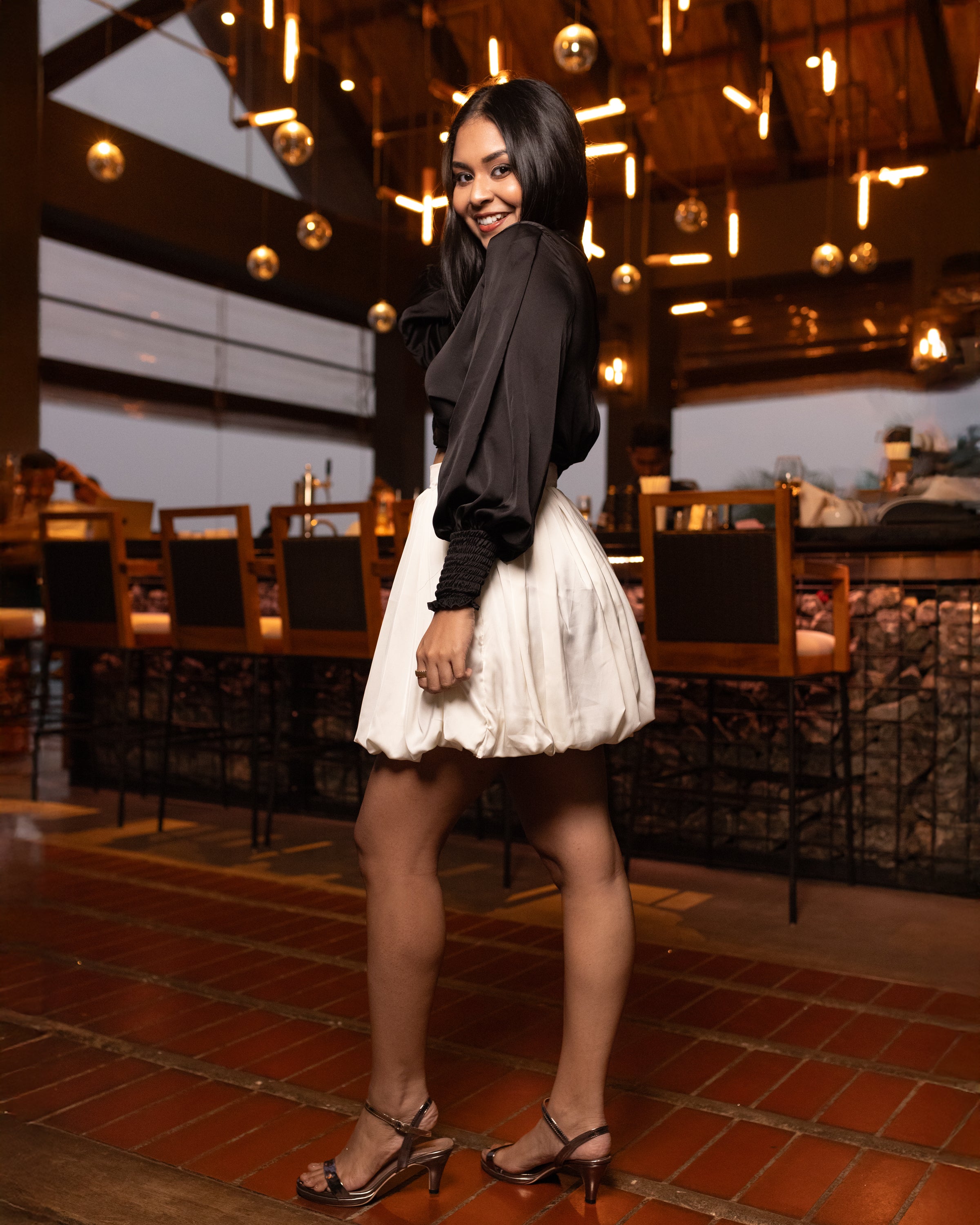 Twinkle Balloon Mini Skirt - White