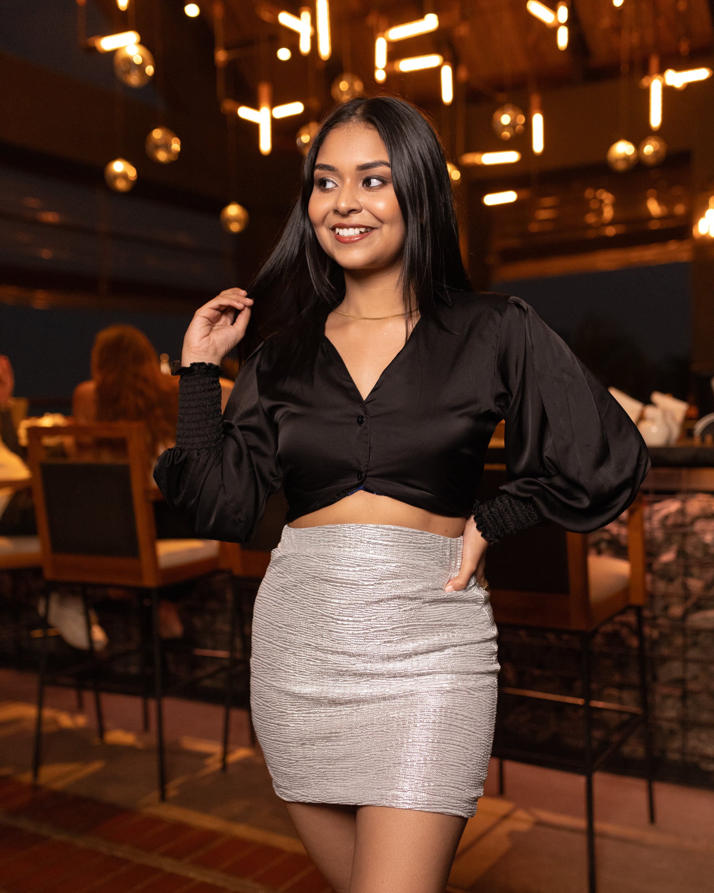 Lola Mini Skirt - Silver