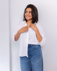 Milan Linen Top - White