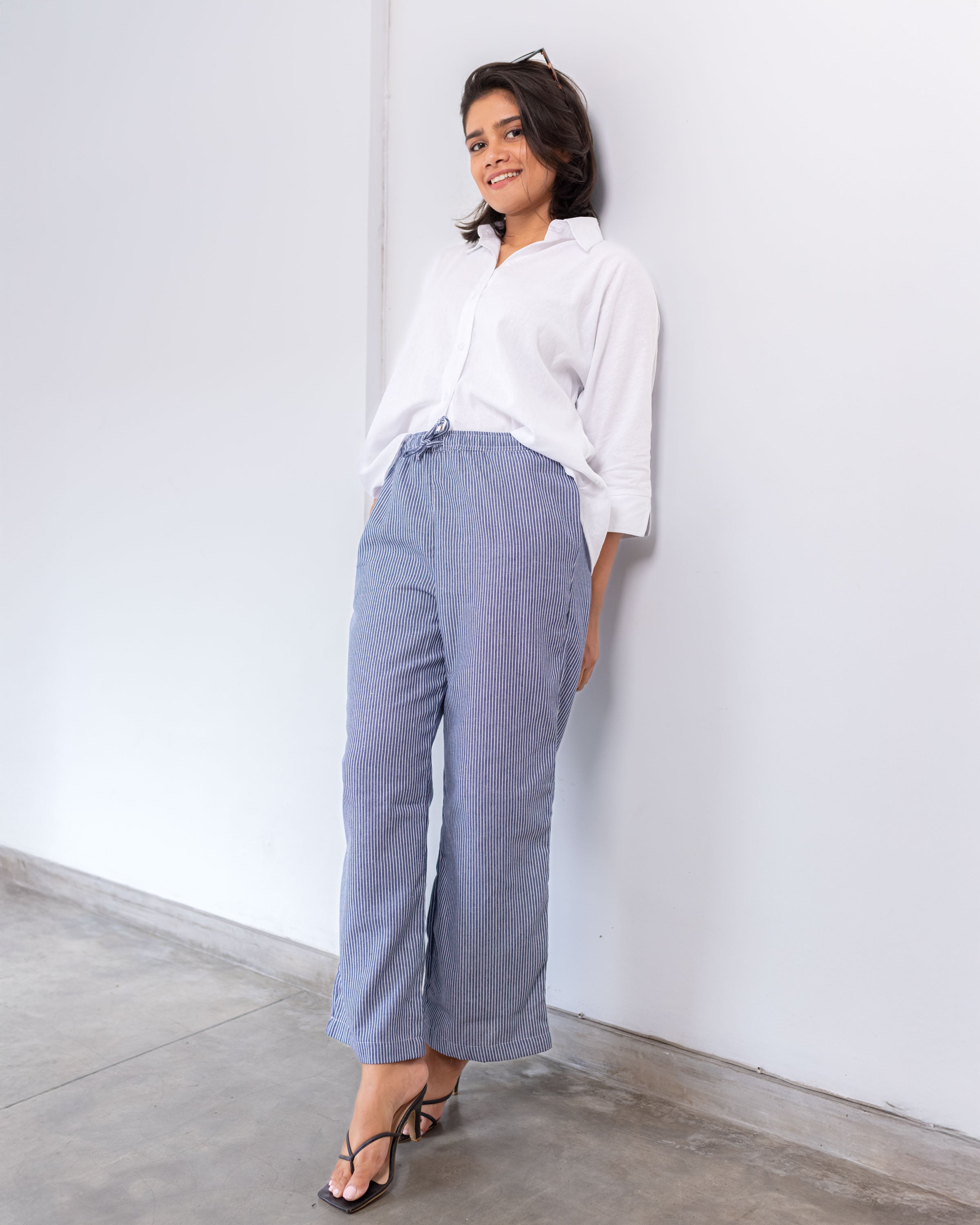 Bonny Linen Pull on Pant- Stripe