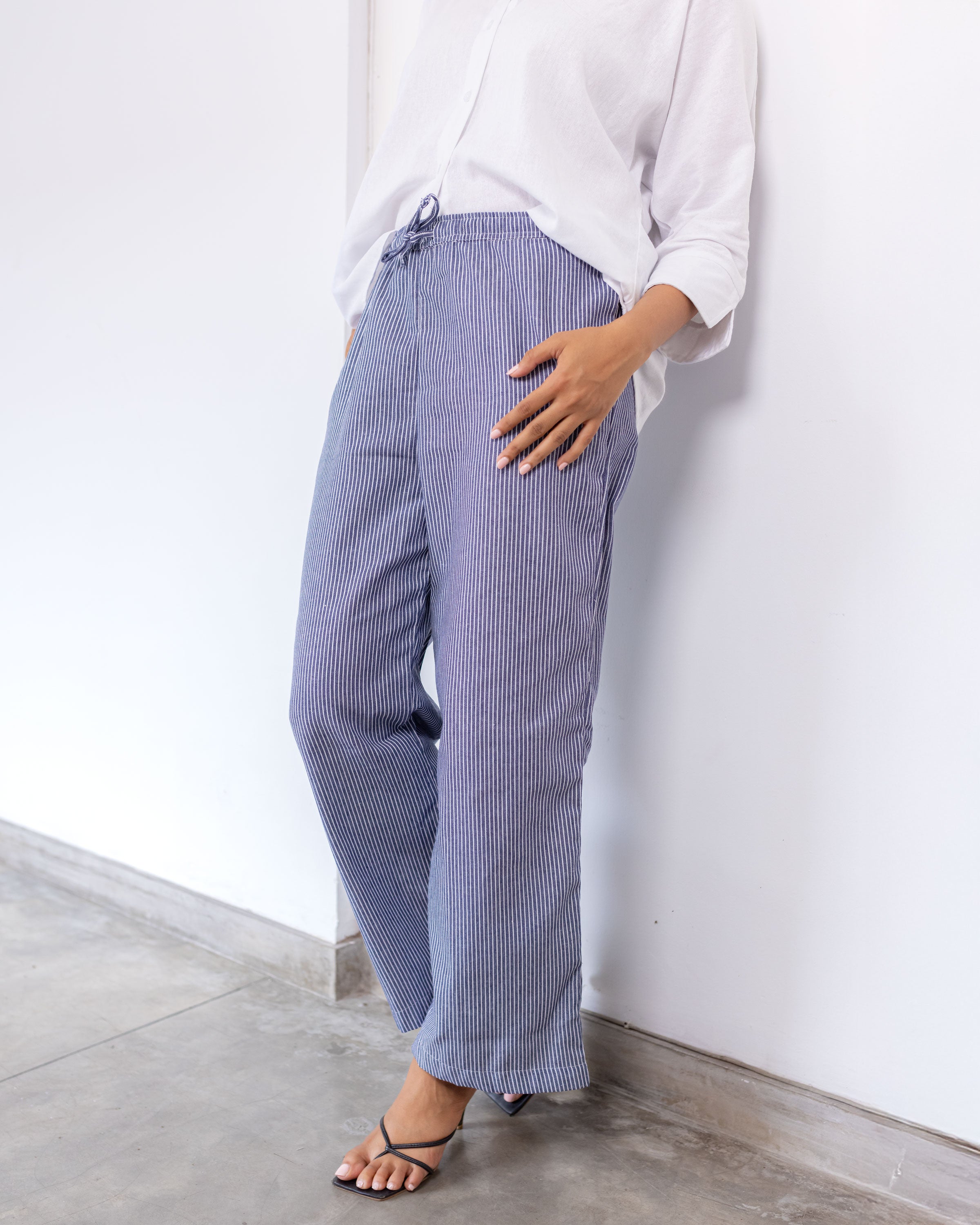 Bonny Linen Pull on Pant- Stripe