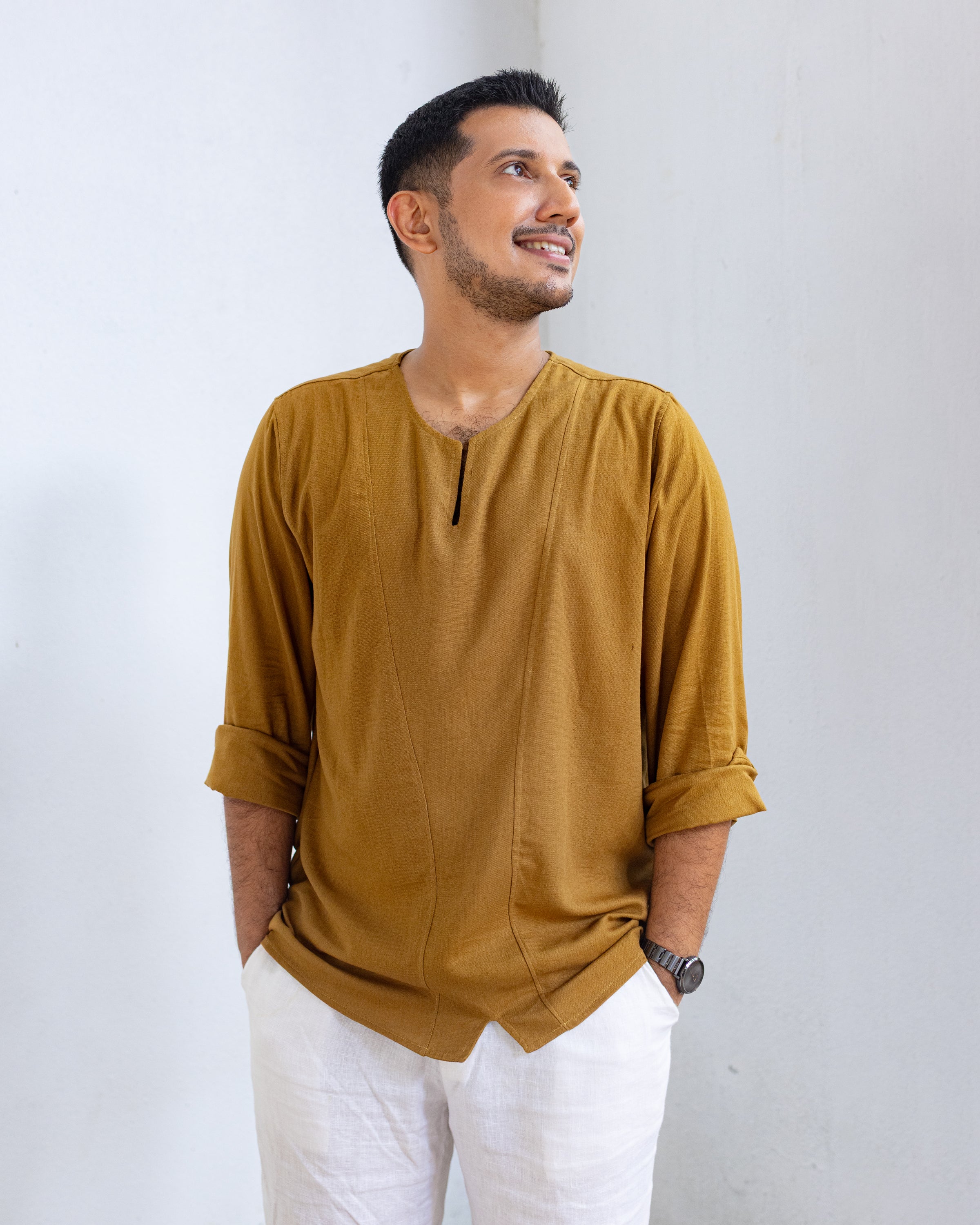 Lucas linen shirt - Brown