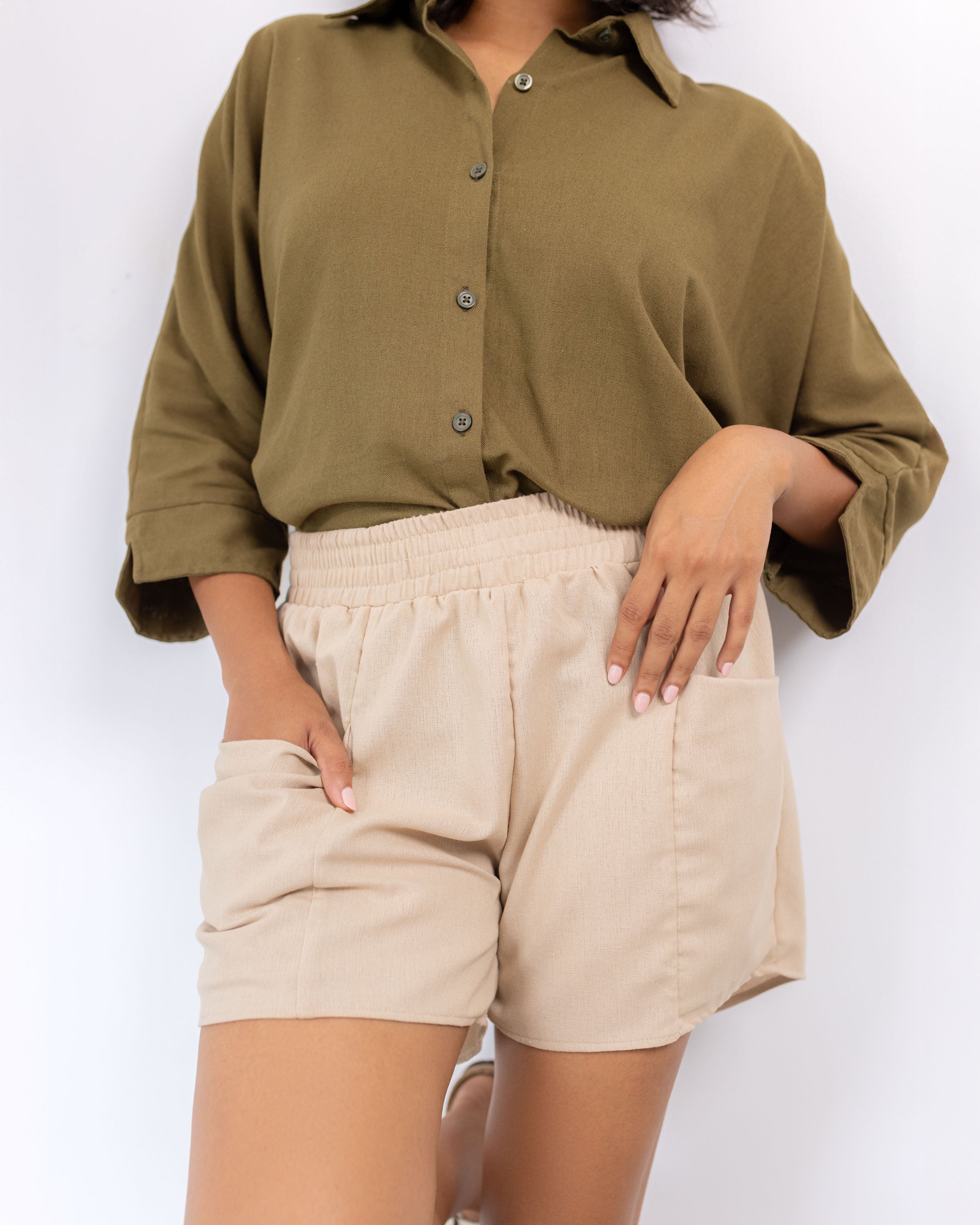 Milan Linen Short - Beige