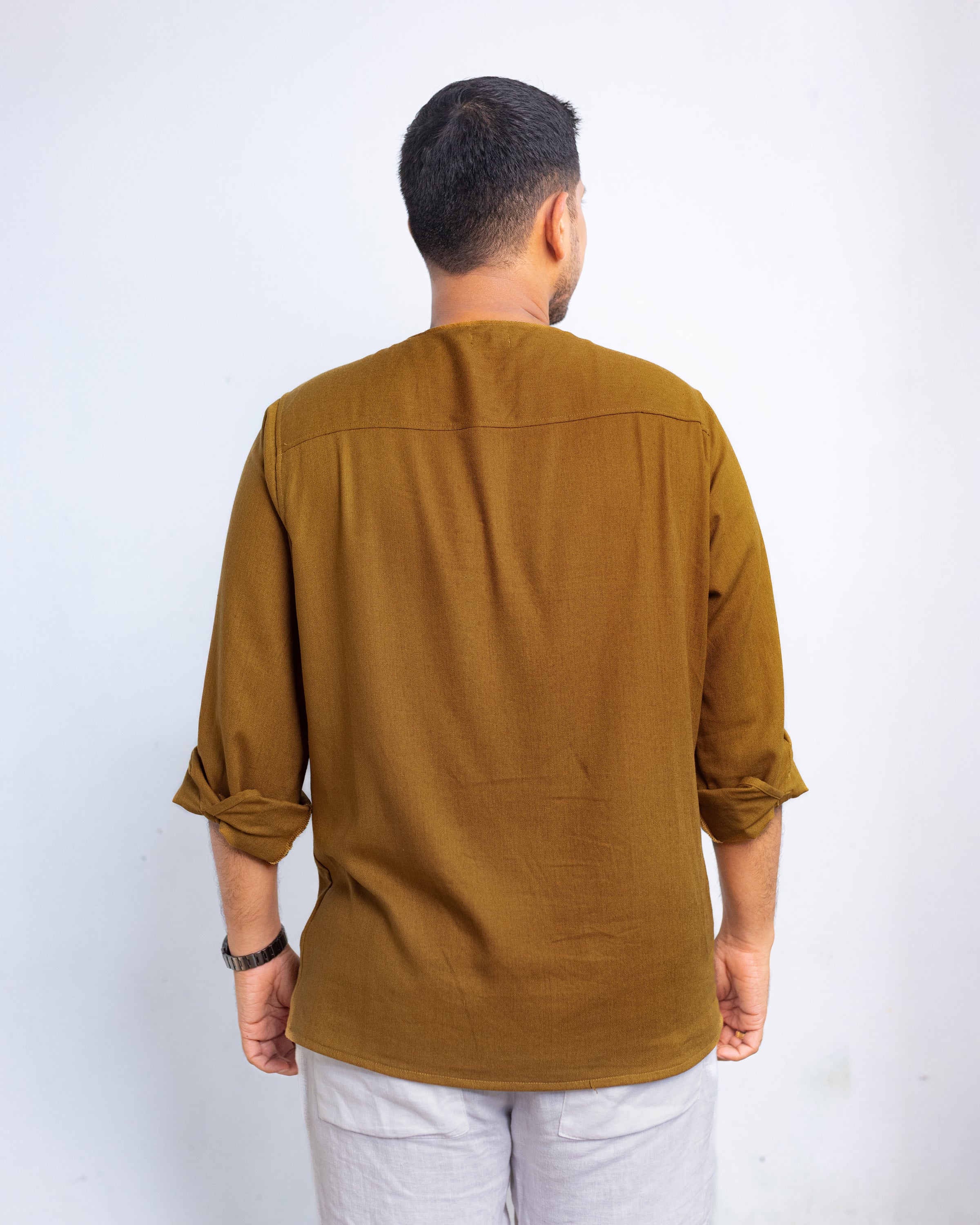 Lucas linen shirt - Brown