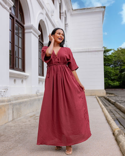 Rosalini Kaftan Maxi Dress - Brick