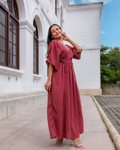 Rosalini Kaftan Maxi Dress - Brick