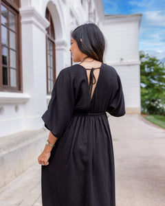 Rosalini Kaftan Maxi Dress - Black