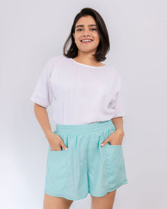 Milan Linen Short - Mint Blue