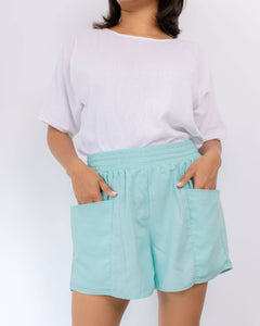 Milan Linen Short - Mint Blue