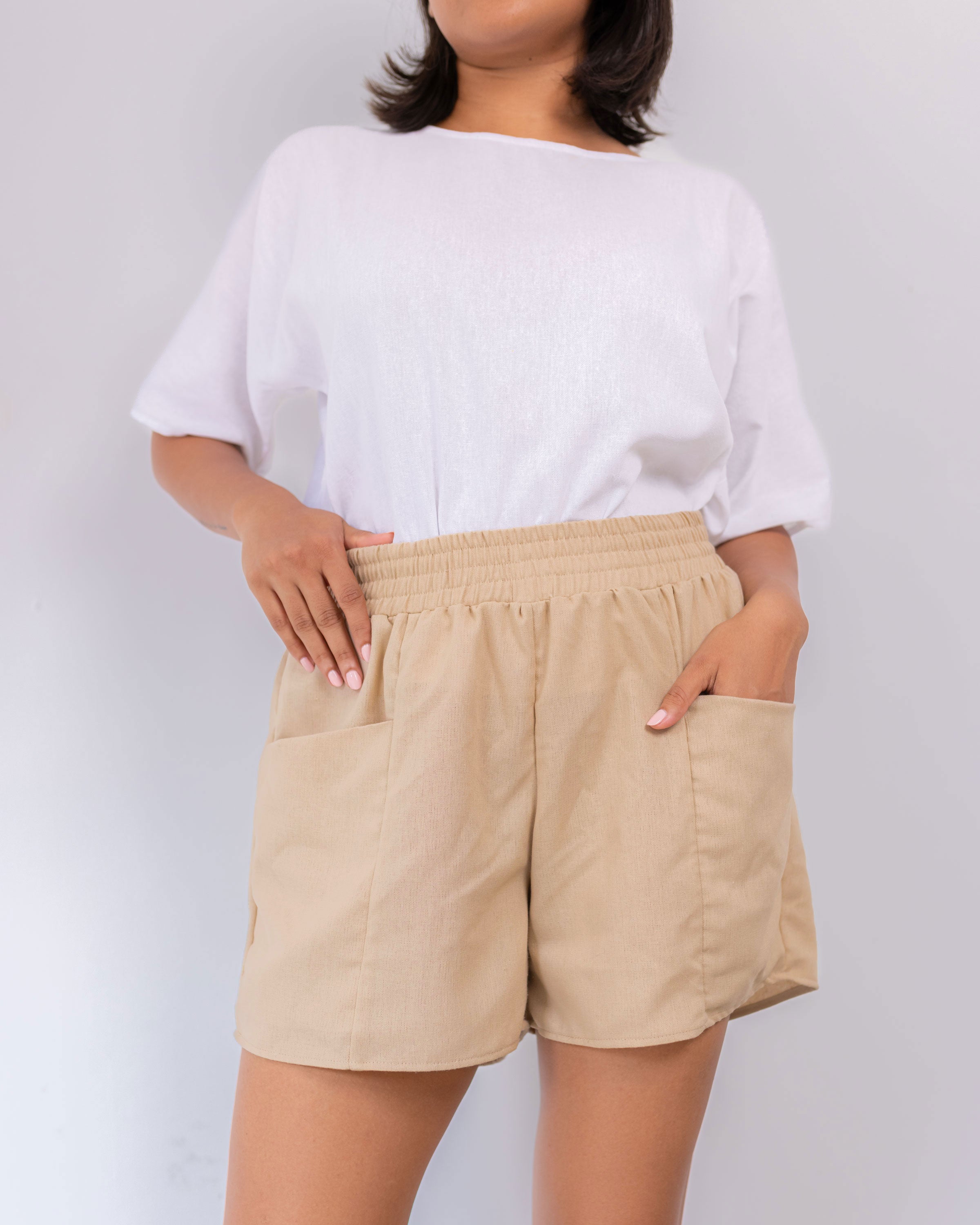 Milan Linen Short - Beige