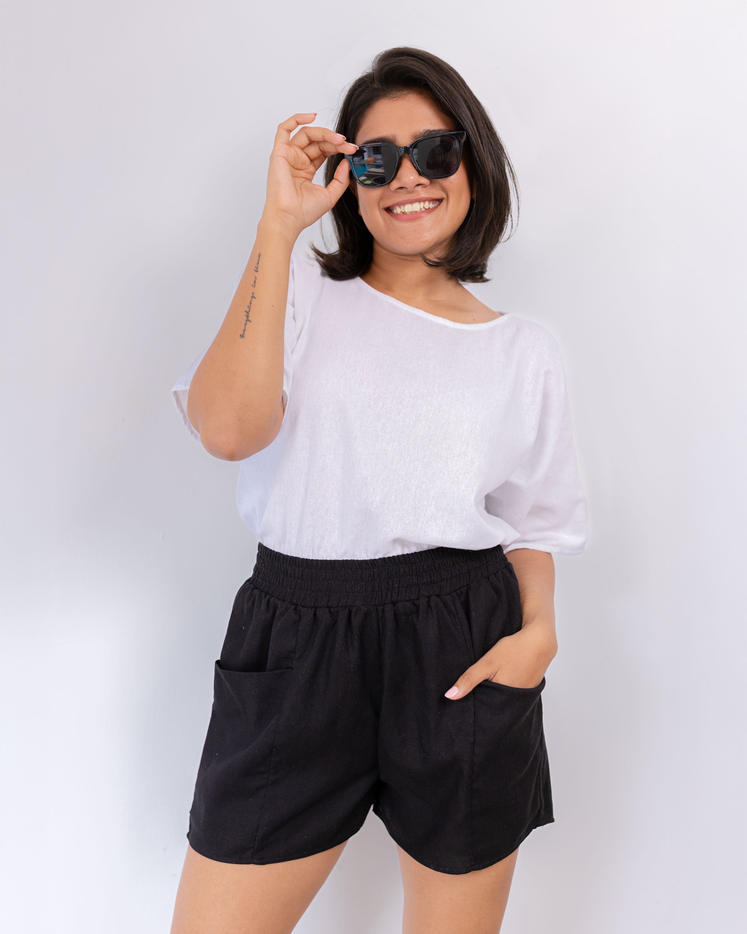 Milan Linen Short - Black