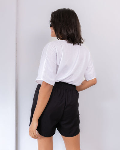 Milan Linen Short - Black