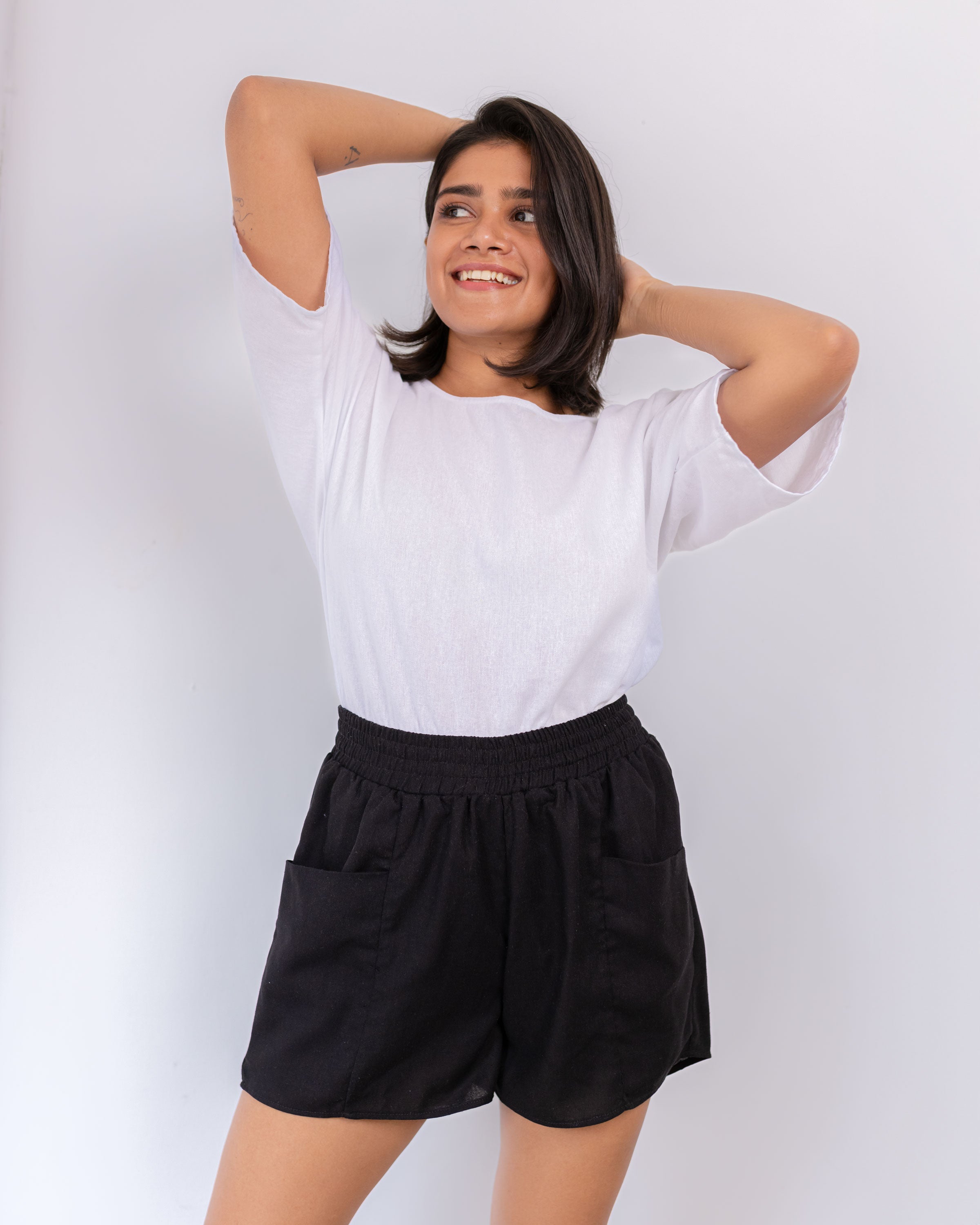 Milan Linen Short - Black