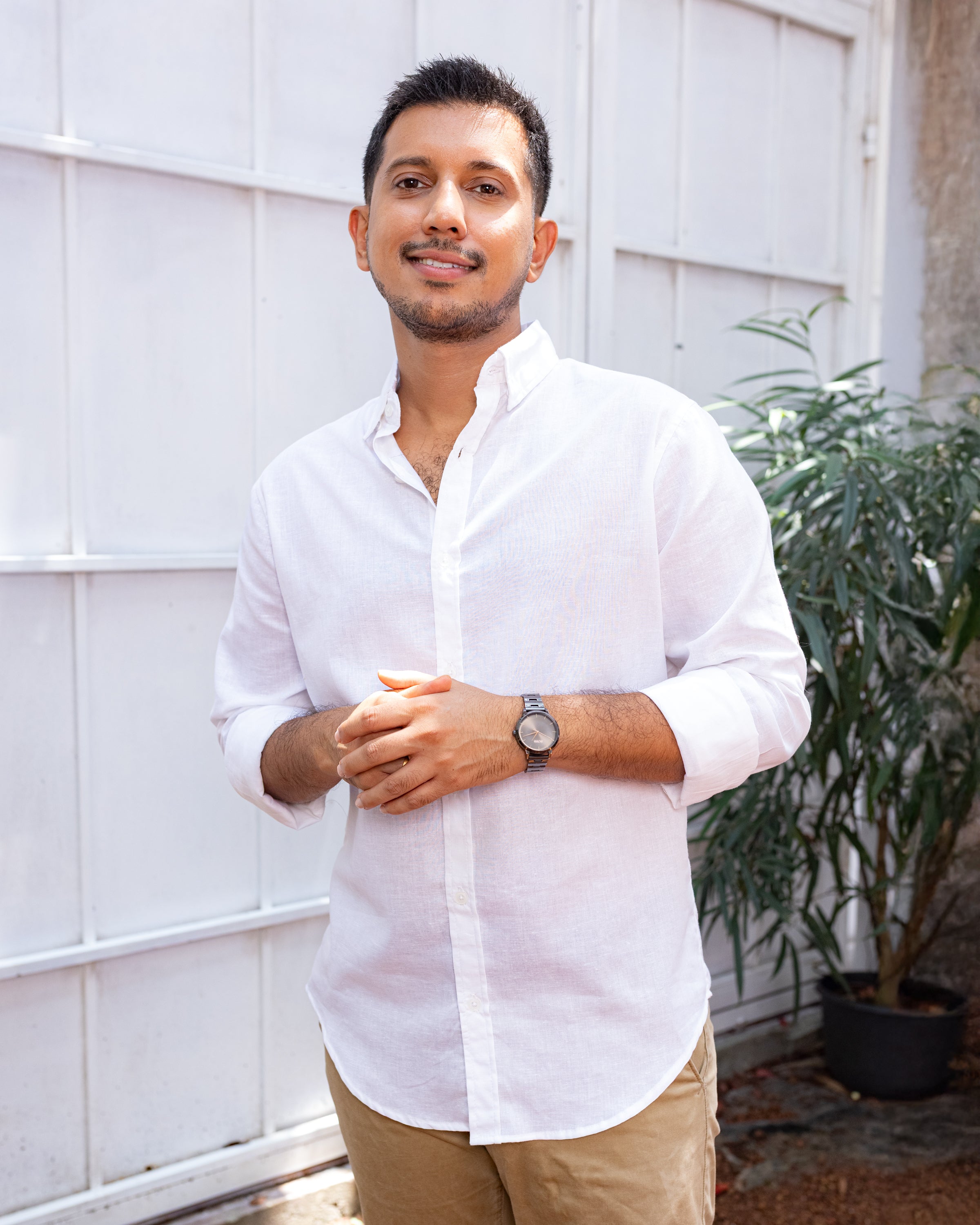 Adam Cotton Shirt for Men- White