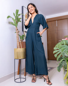 Luna Jumpsuit - Peacock Blue