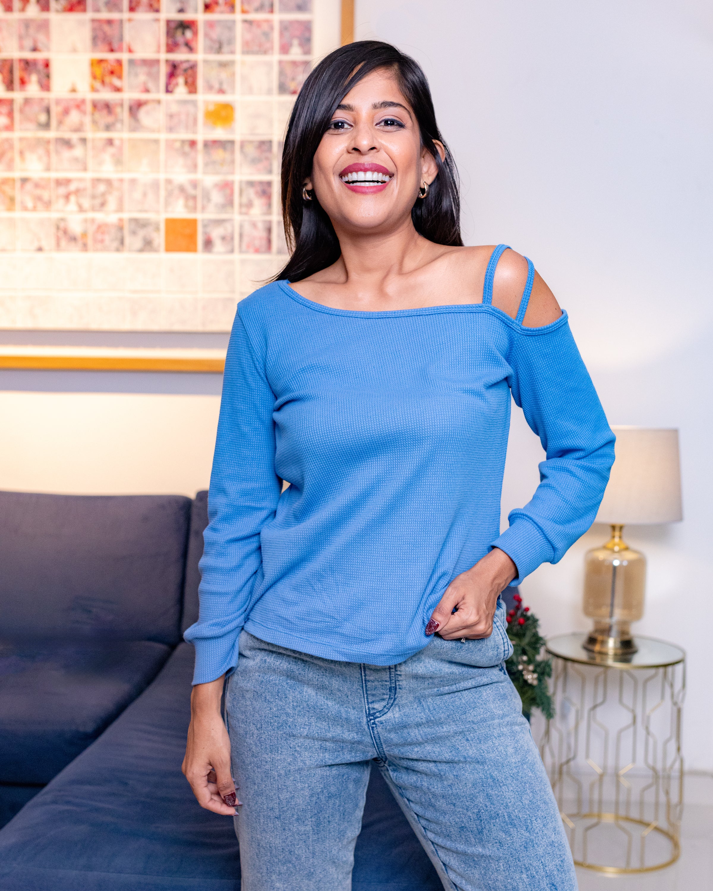 Ember Knitted Top - Blue