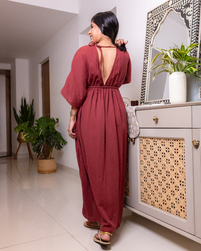 Rosalini Kaftan Maxi Dress - Brick