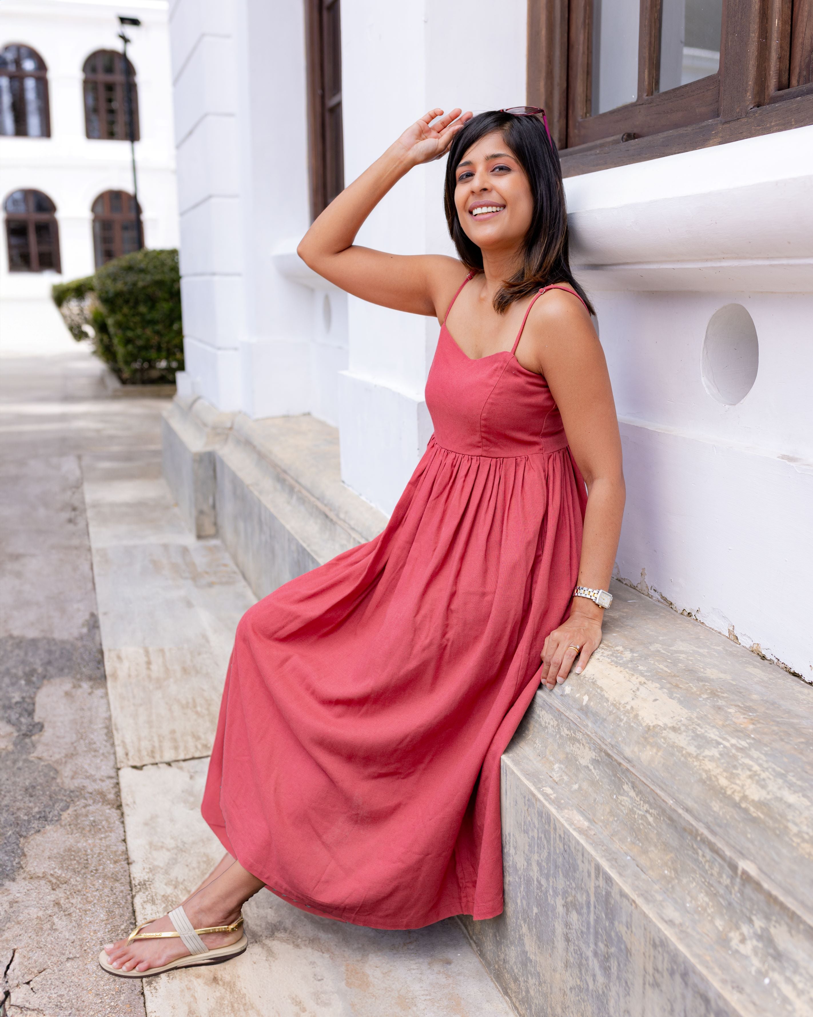 Blake Midi Dress - Brick