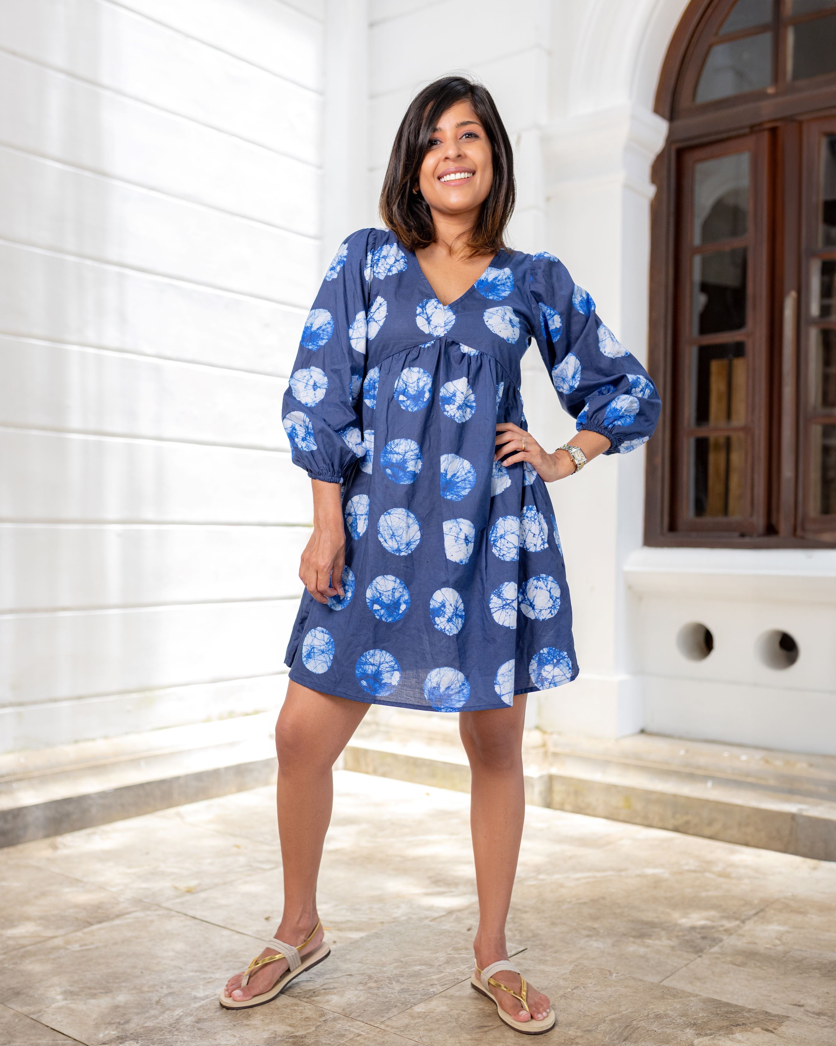Hallie Dress -Circle Print