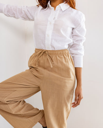 Bonny Linen Pull on Pant- Sand