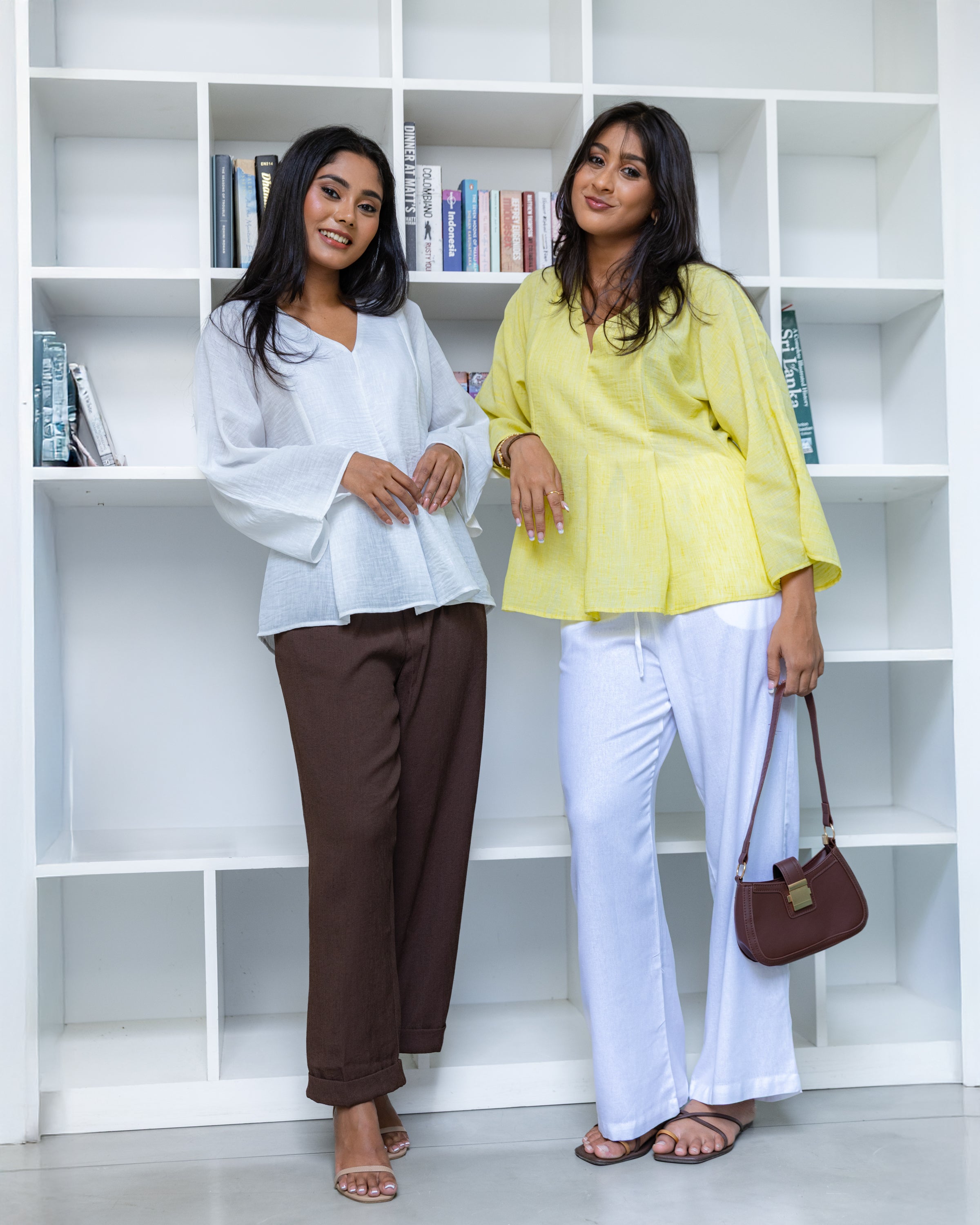 Paro Cotton Pleate Detailed Top - White