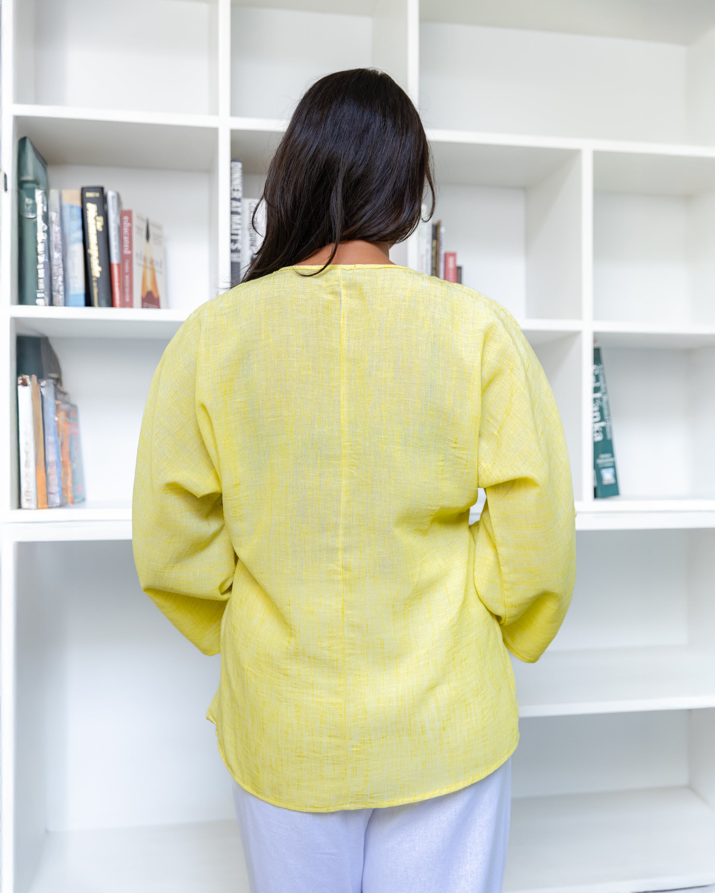 Paro Cotton Pleate Detailed Top - Yellow