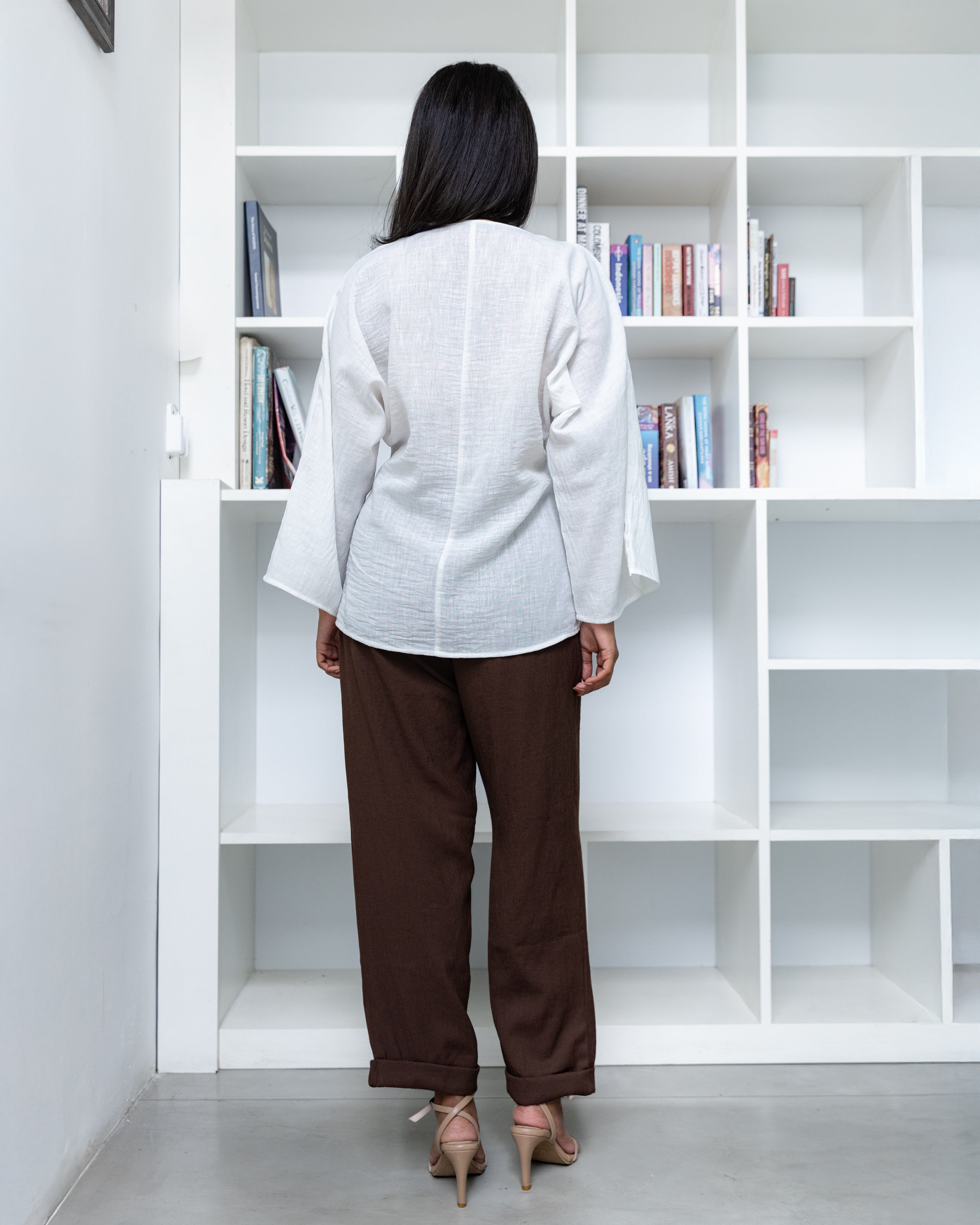 Paro Cotton Pleate Detailed Top - White