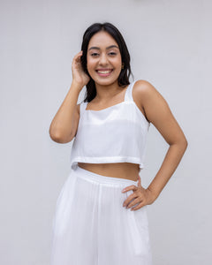 Fiona Cropped Top- White