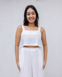 Fiona Cropped Top- White