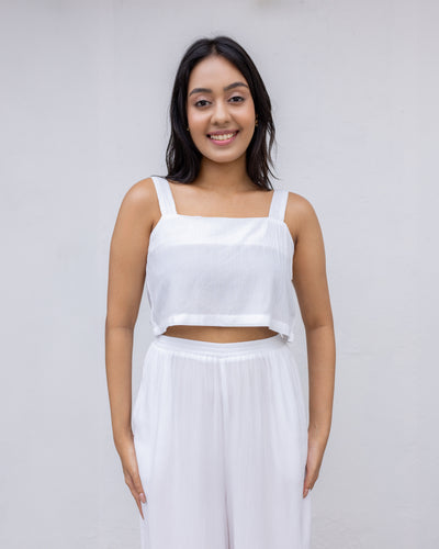 Fiona Cropped Top- White