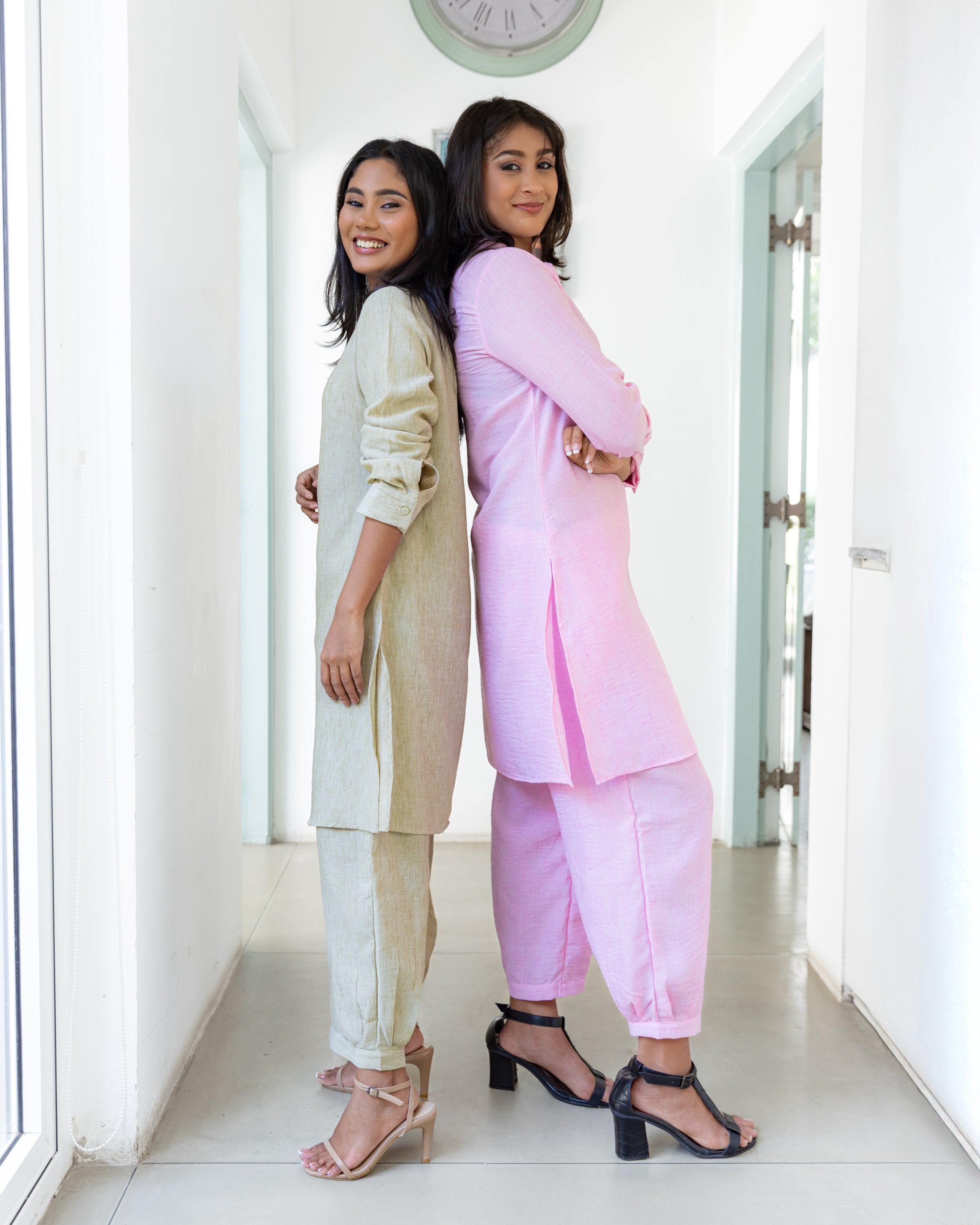 Diya Cotton Tetured Kurthi Top - Pink