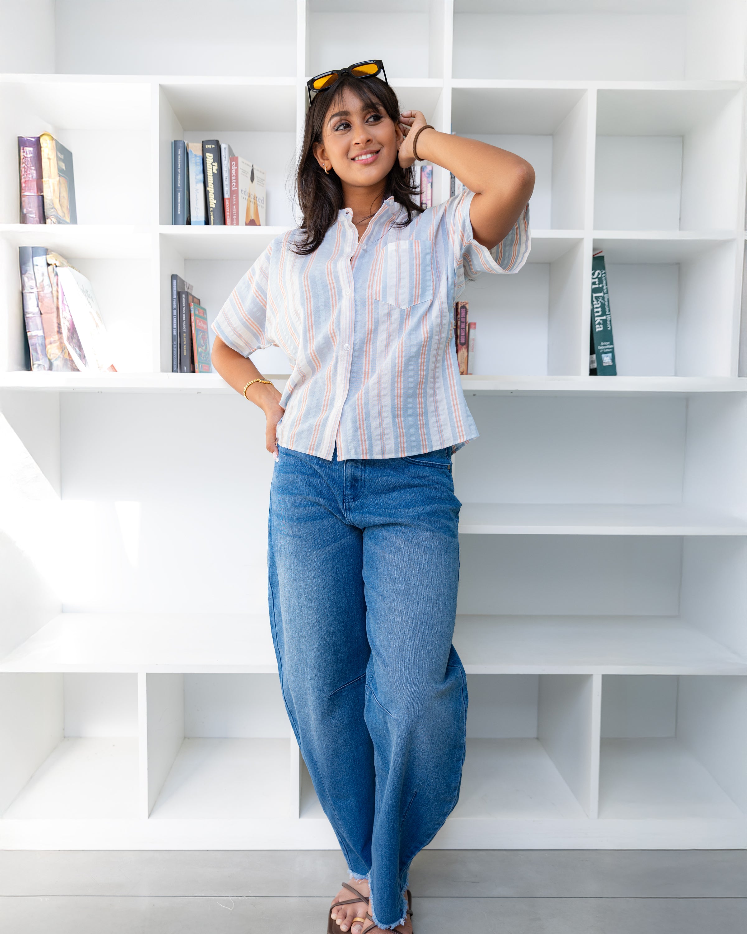 Gemma Button down Top - Blue